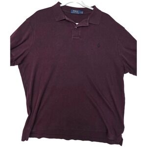 Polo Ralph Lauren Polo Shirt Mens Large Maroon Cotton Pony Logo Short Sleeve